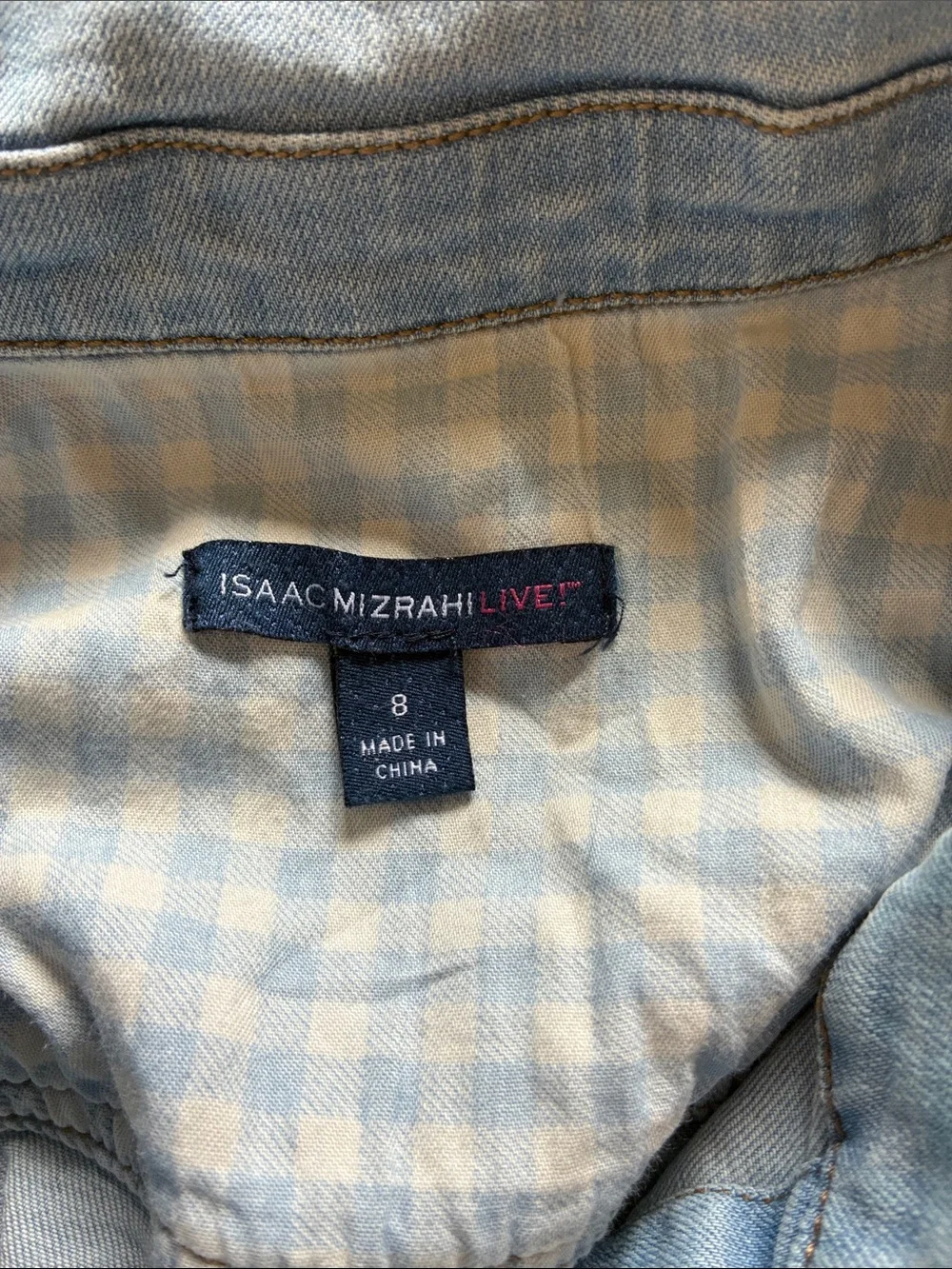 Custom Upcycled Peacock Feather Printed Light Wash Denim Jacket Like New Size 8
